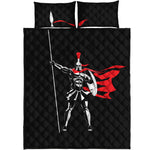 Spartan Warrior Print Quilt Bed Set