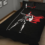 Spartan Warrior Print Quilt Bed Set