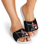Spartan Warrior Print White Slide Sandals