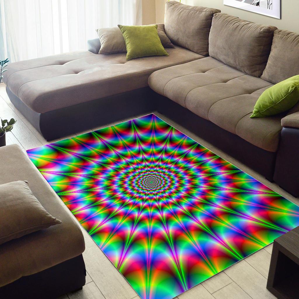 Spiky Psychedelic Optical Illusion Area Rug GearFrost
