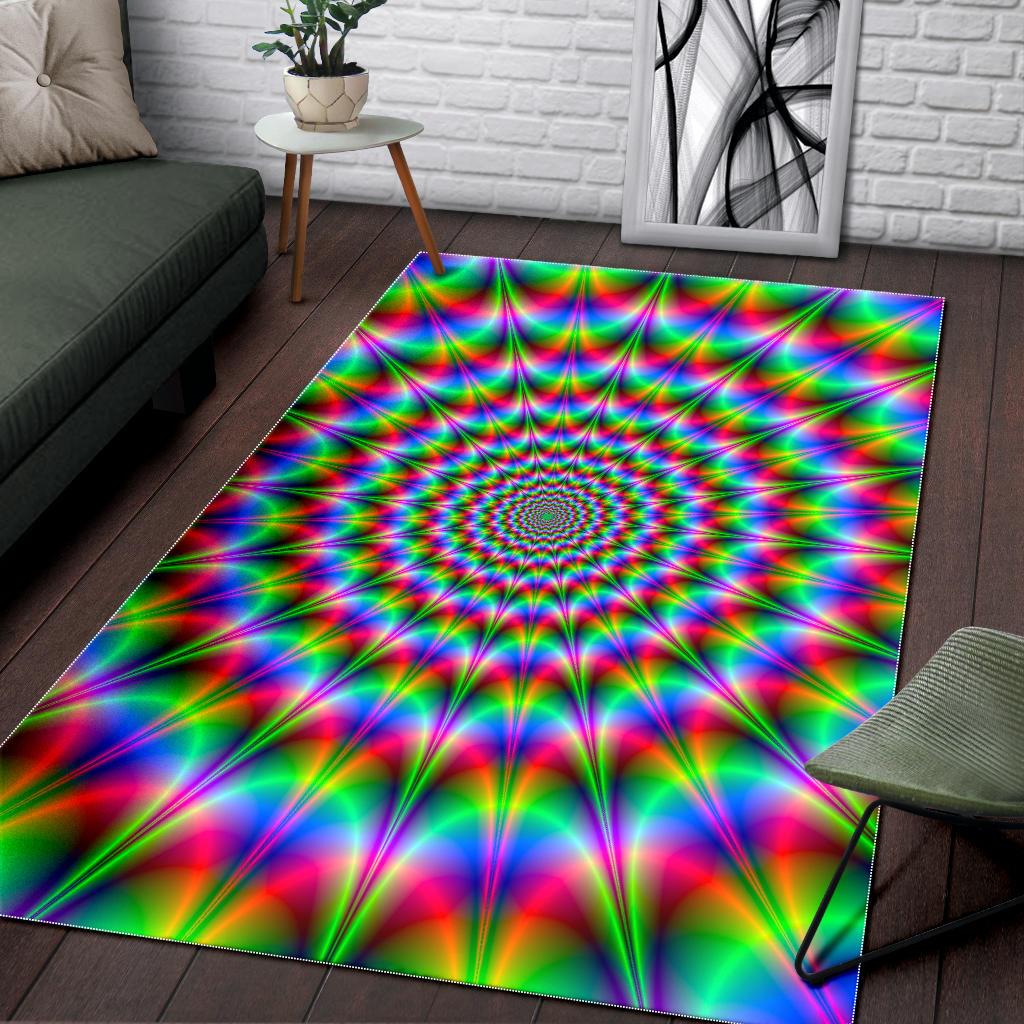Spiky Psychedelic Optical Illusion Area Rug GearFrost