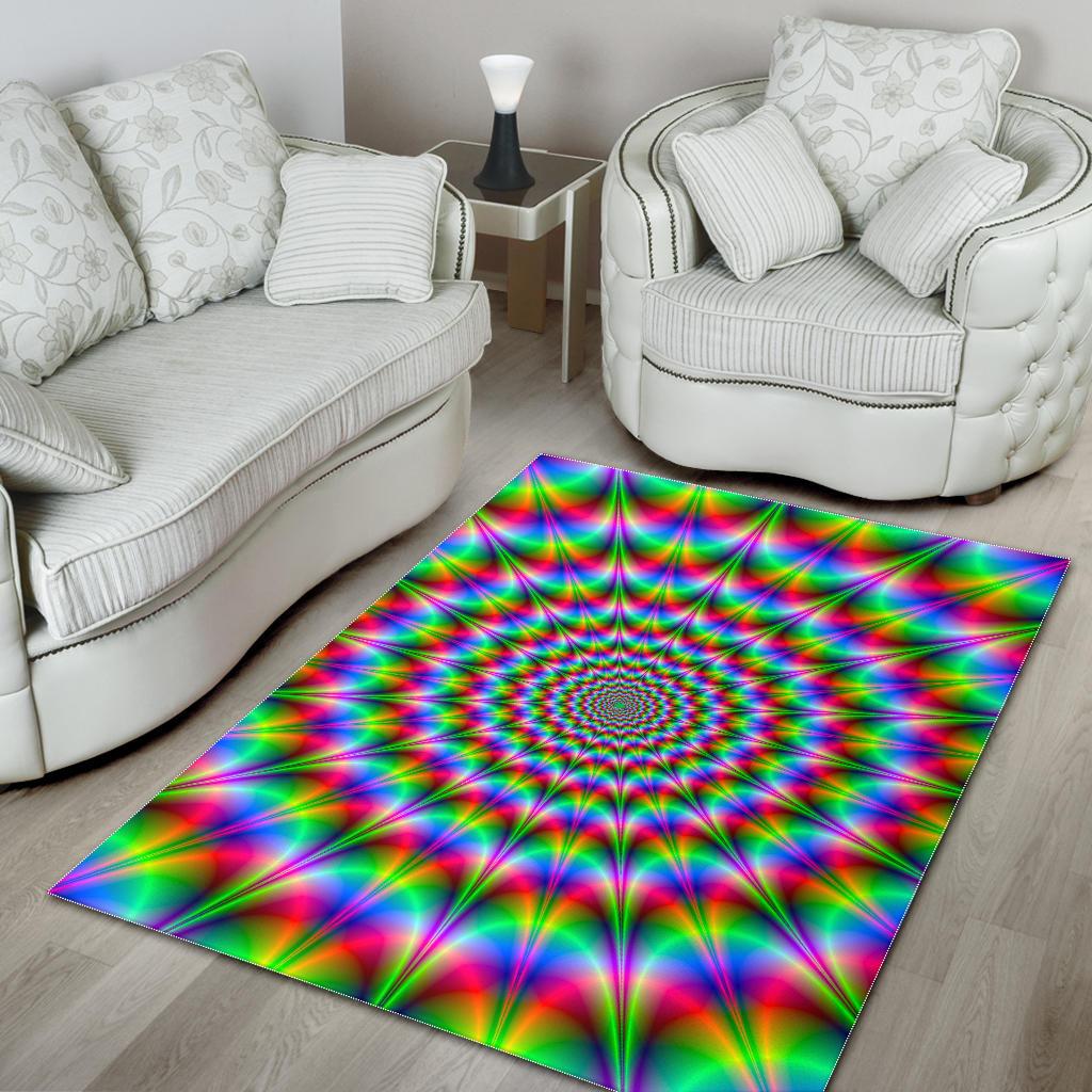 Spiky Psychedelic Optical Illusion Area Rug GearFrost