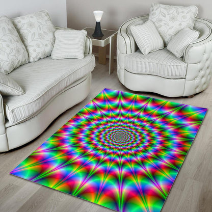 Spiky Psychedelic Optical Illusion Area Rug GearFrost