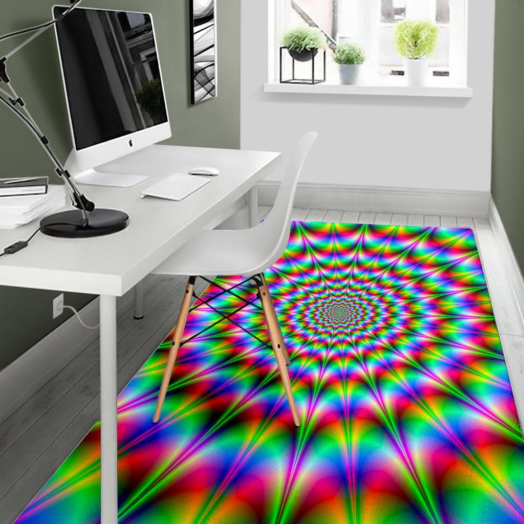 Spiky Psychedelic Optical Illusion Area Rug GearFrost