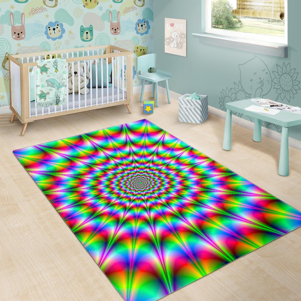 Spiky Psychedelic Optical Illusion Area Rug GearFrost