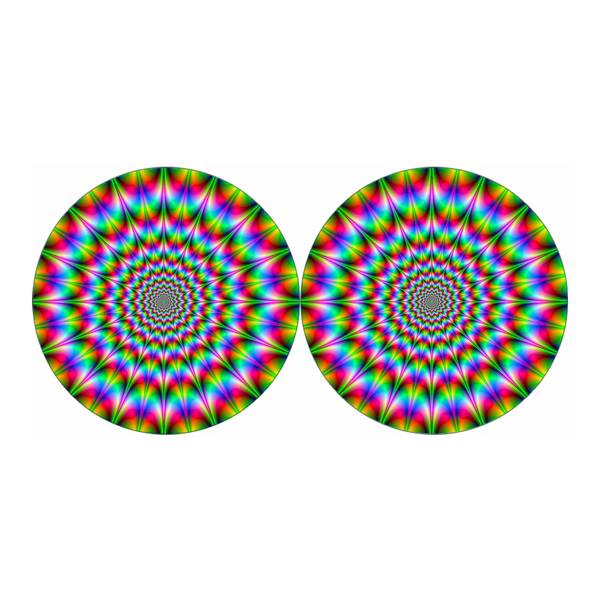 Spiky Psychedelic Optical Illusion Car Coasters