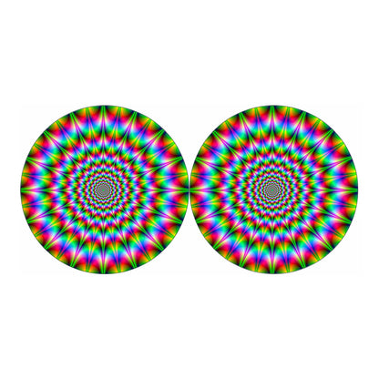 Spiky Psychedelic Optical Illusion Car Coasters
