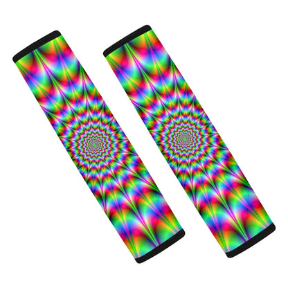 Spiky Psychedelic Optical Illusion Car Seat Belt Covers