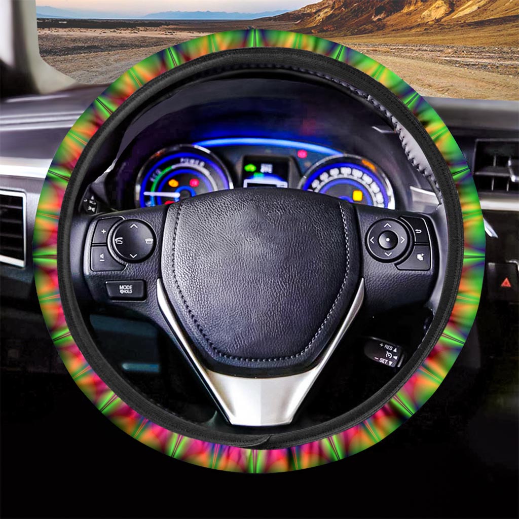 Spiky Psychedelic Optical Illusion Car Steering Wheel Cover