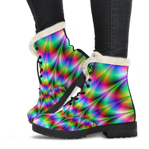 Spiky Psychedelic Optical Illusion Comfy Boots GearFrost