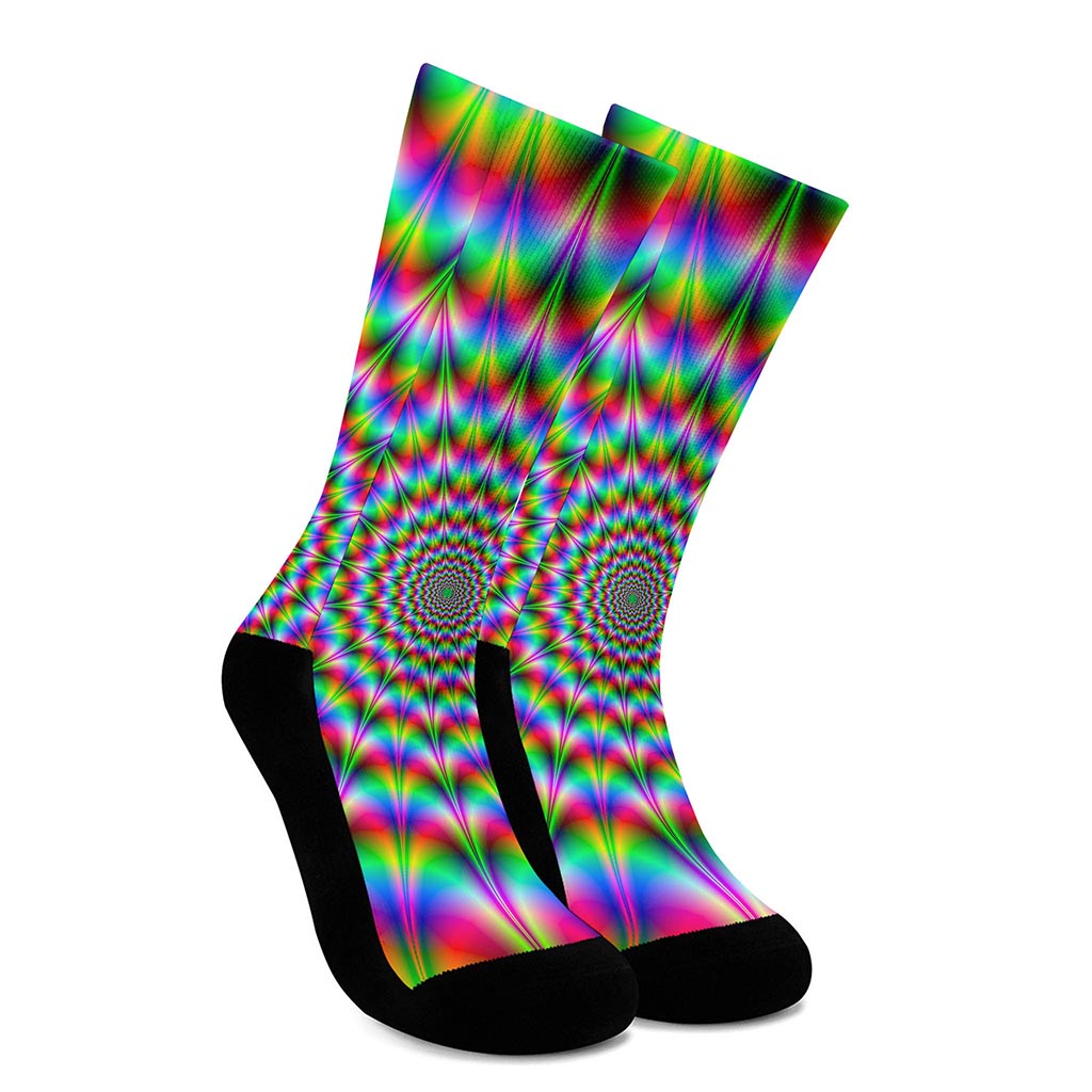 Spiky Psychedelic Optical Illusion Crew Socks