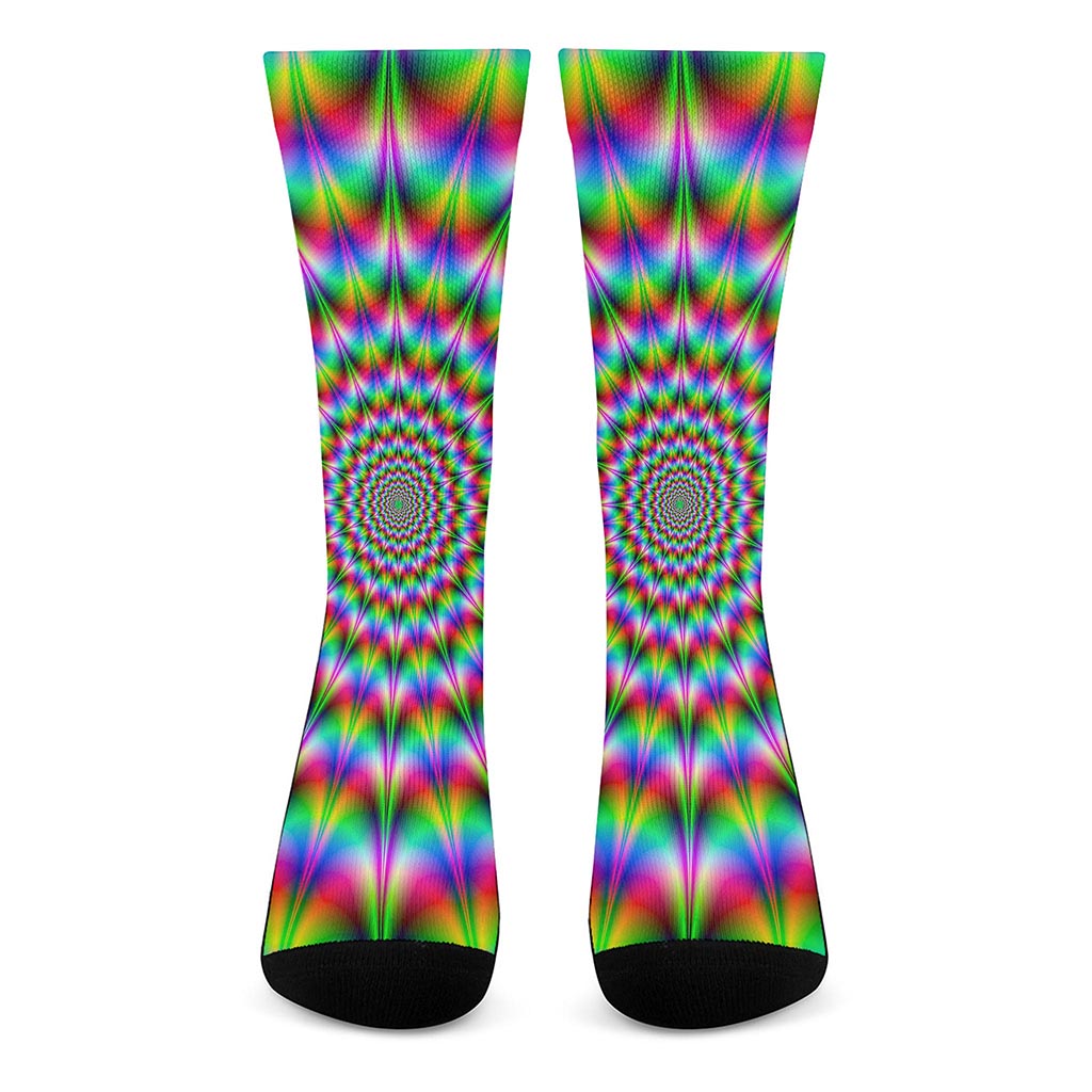 Spiky Psychedelic Optical Illusion Crew Socks