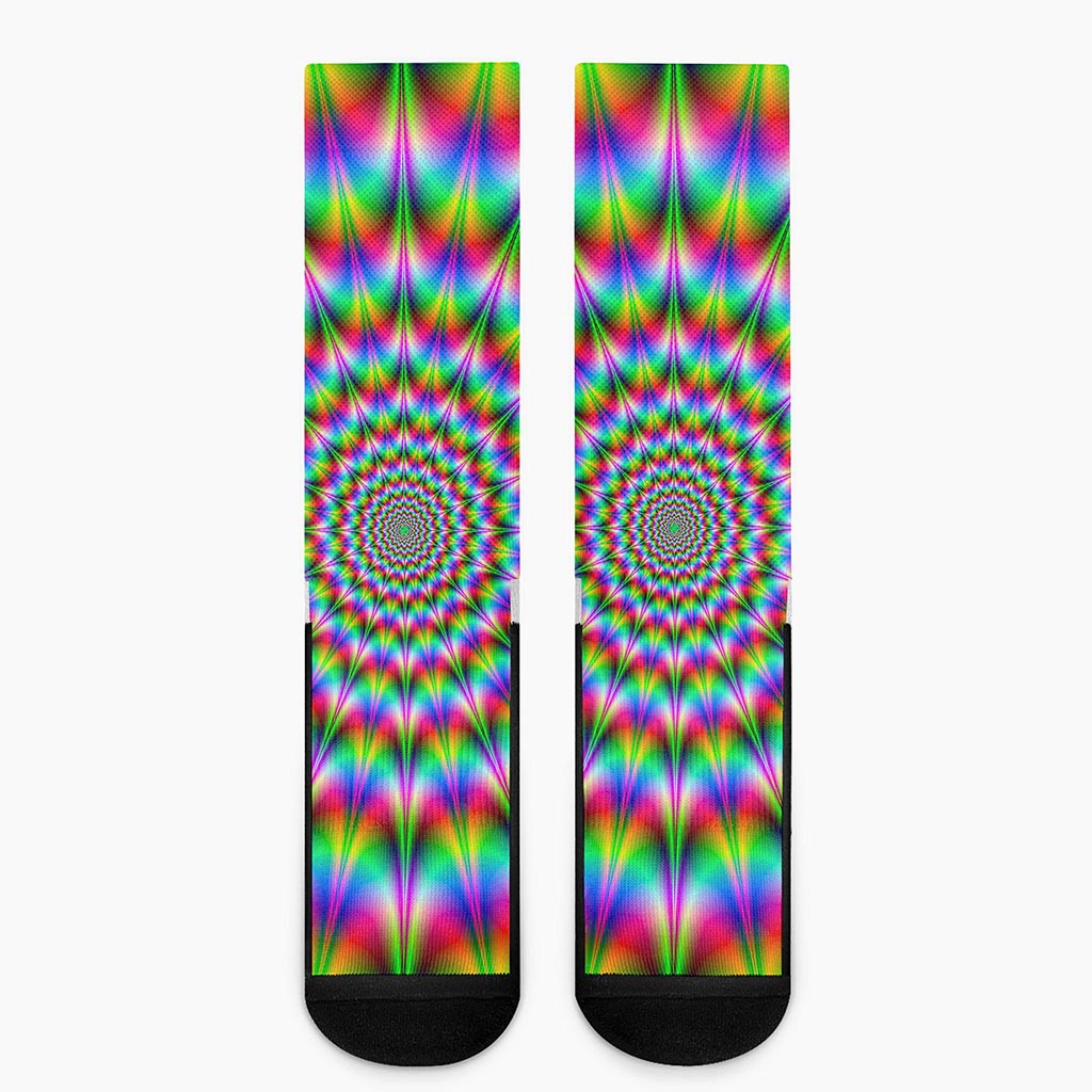 Spiky Psychedelic Optical Illusion Crew Socks