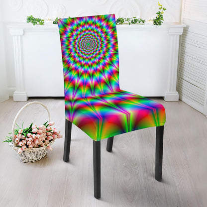 Spiky Psychedelic Optical Illusion Dining Chair Slipcover