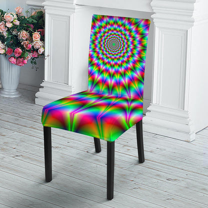 Spiky Psychedelic Optical Illusion Dining Chair Slipcover