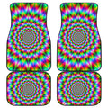 Spiky Psychedelic Optical Illusion Front and Back Car Floor Mats