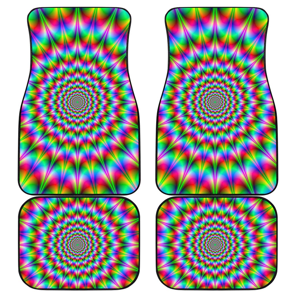 Spiky Psychedelic Optical Illusion Front and Back Car Floor Mats