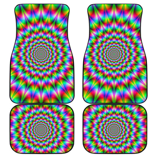 Spiky Psychedelic Optical Illusion Front and Back Car Floor Mats