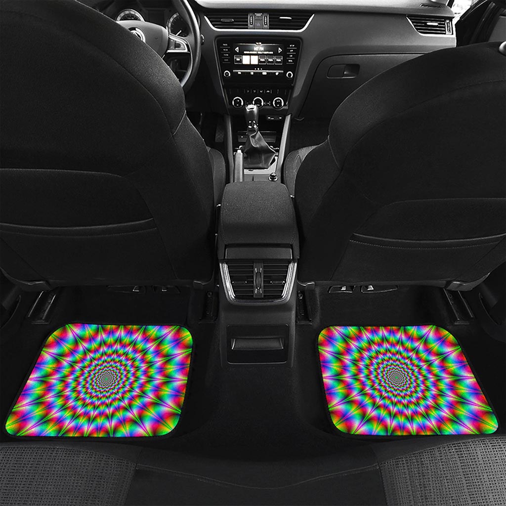 Spiky Psychedelic Optical Illusion Front and Back Car Floor Mats