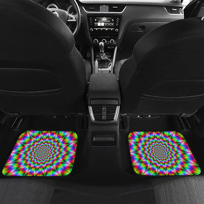 Spiky Psychedelic Optical Illusion Front and Back Car Floor Mats