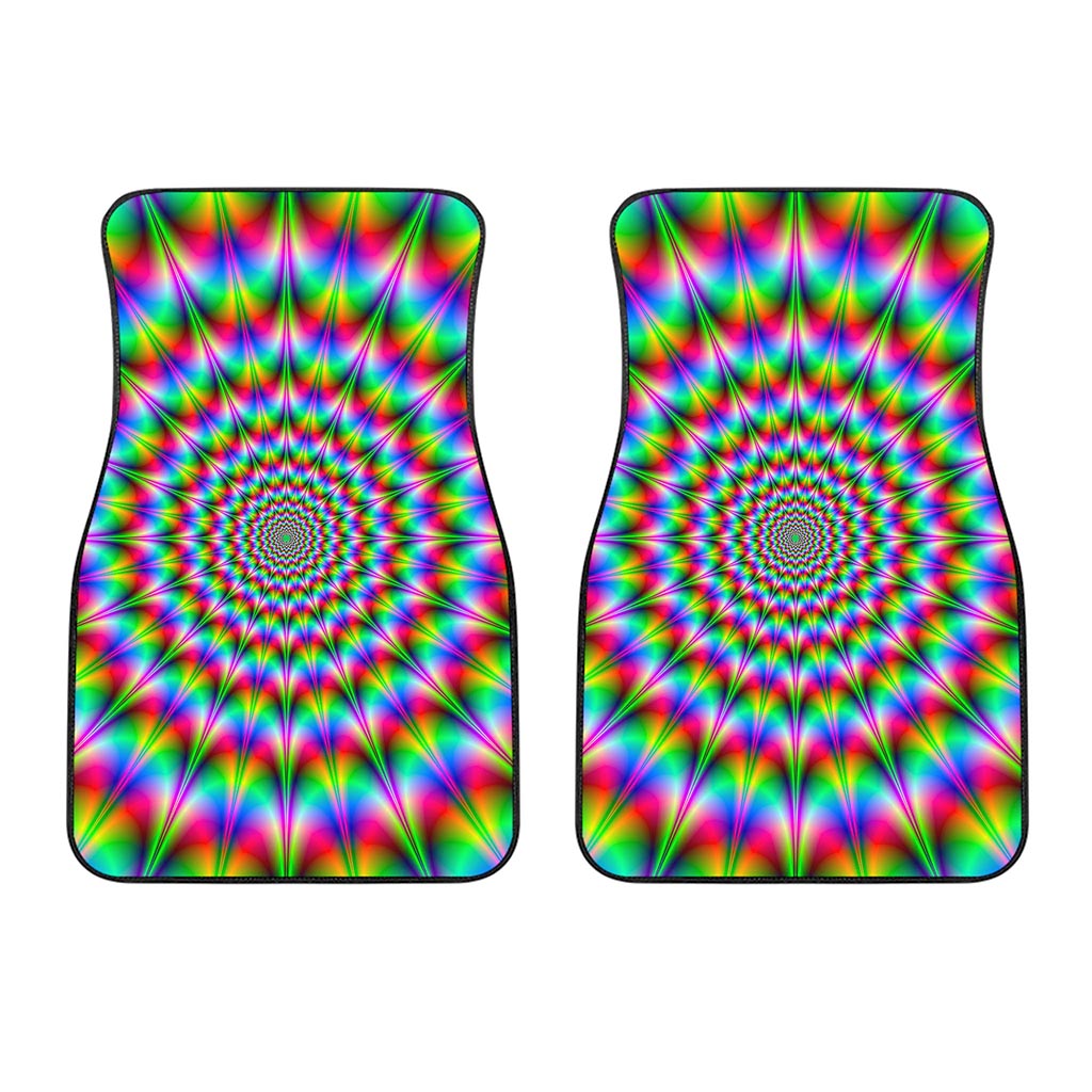 Spiky Psychedelic Optical Illusion Front Car Floor Mats