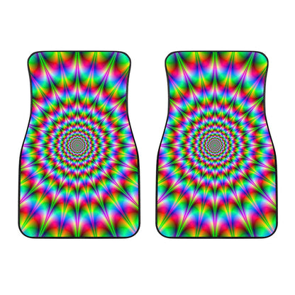 Spiky Psychedelic Optical Illusion Front Car Floor Mats