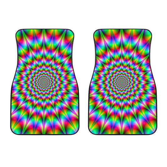 Spiky Psychedelic Optical Illusion Front Car Floor Mats