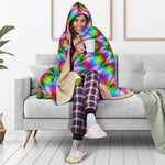 Spiky Psychedelic Optical Illusion Hooded Blanket