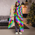 Spiky Psychedelic Optical Illusion Hooded Blanket