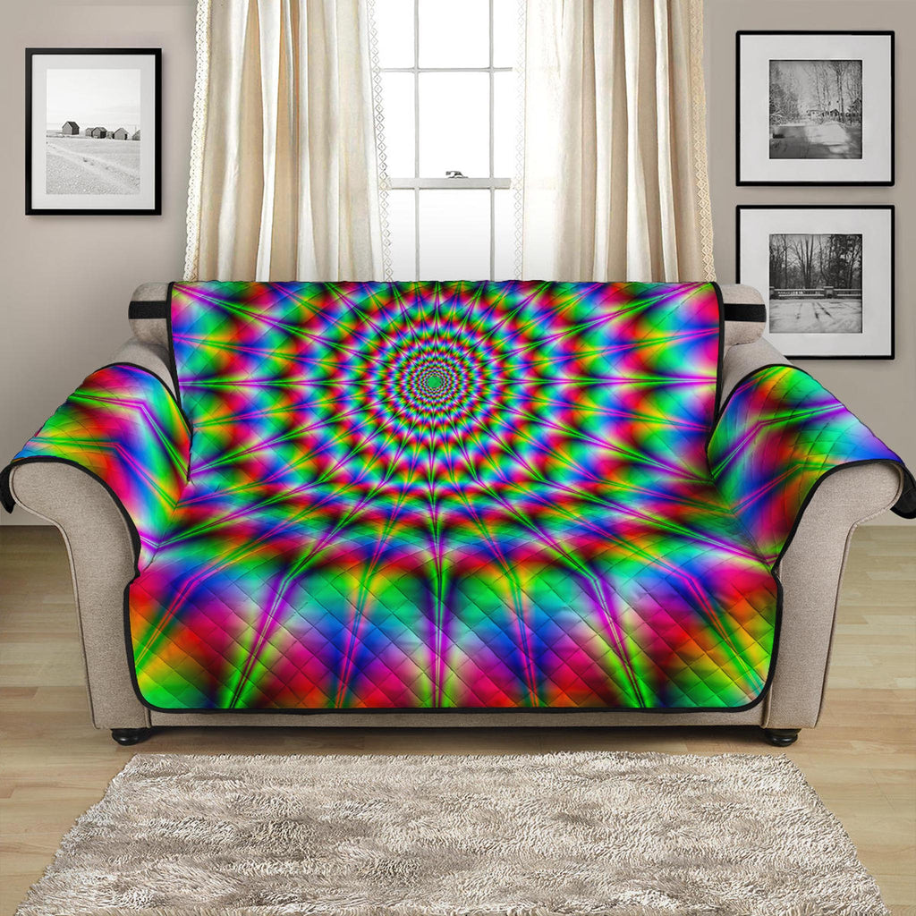 Spiky Psychedelic Optical Illusion Loveseat Protector