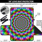 Spiky Psychedelic Optical Illusion Loveseat Protector