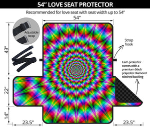 Spiky Psychedelic Optical Illusion Loveseat Protector