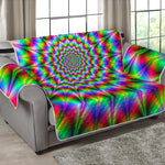 Spiky Psychedelic Optical Illusion Loveseat Protector