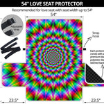 Spiky Psychedelic Optical Illusion Loveseat Protector