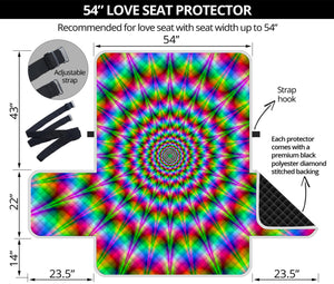 Spiky Psychedelic Optical Illusion Loveseat Protector