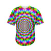 Spiky Psychedelic Optical Illusion Men's Baseball Jersey