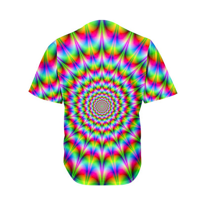 Spiky Psychedelic Optical Illusion Men's Baseball Jersey