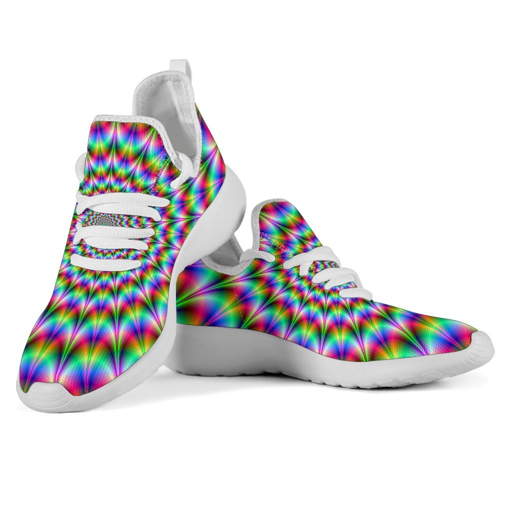 Spiky Psychedelic Optical Illusion Mesh Knit Shoes GearFrost