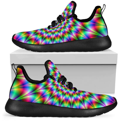 Spiky Psychedelic Optical Illusion Mesh Knit Shoes GearFrost