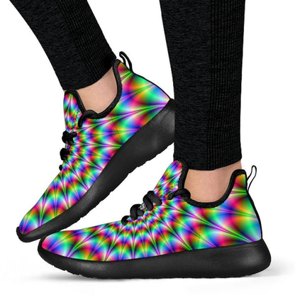 Spiky Psychedelic Optical Illusion Mesh Knit Shoes GearFrost