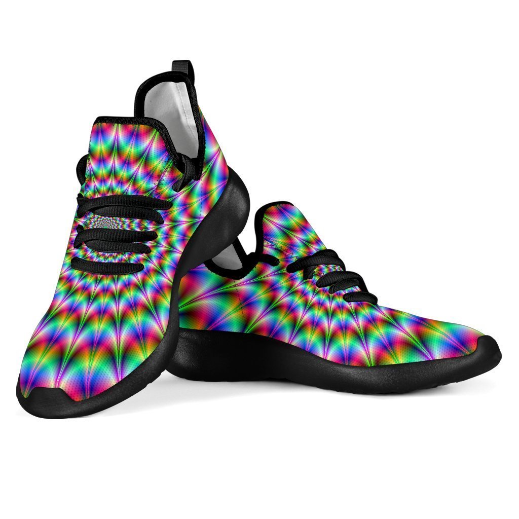 Spiky Psychedelic Optical Illusion Mesh Knit Shoes GearFrost