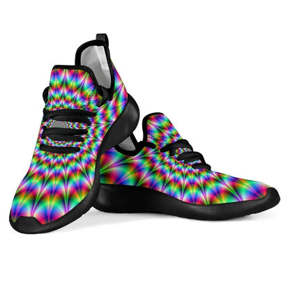 Spiky Psychedelic Optical Illusion Mesh Knit Shoes GearFrost