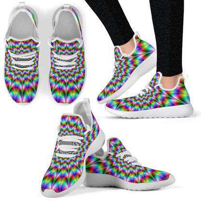Spiky Psychedelic Optical Illusion Mesh Knit Shoes GearFrost