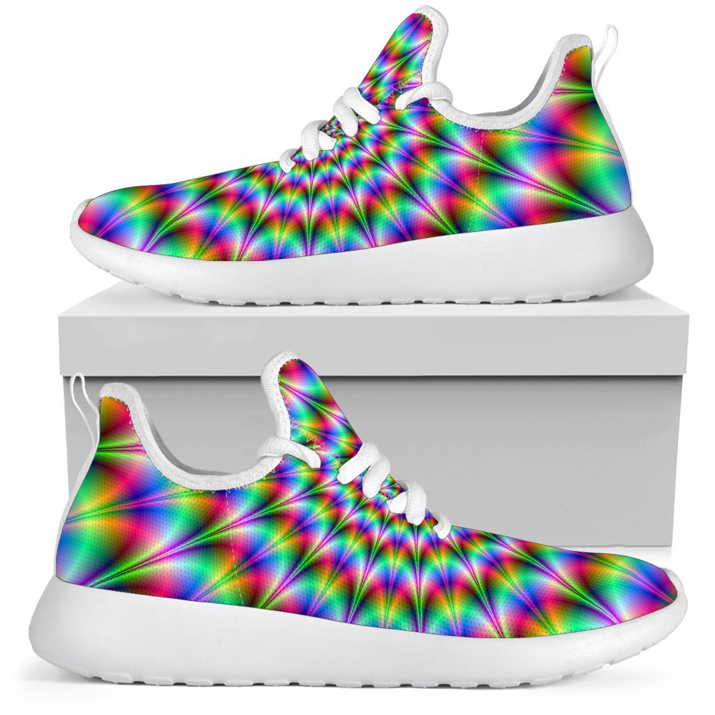 Spiky Psychedelic Optical Illusion Mesh Knit Shoes GearFrost
