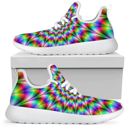Spiky Psychedelic Optical Illusion Mesh Knit Shoes GearFrost