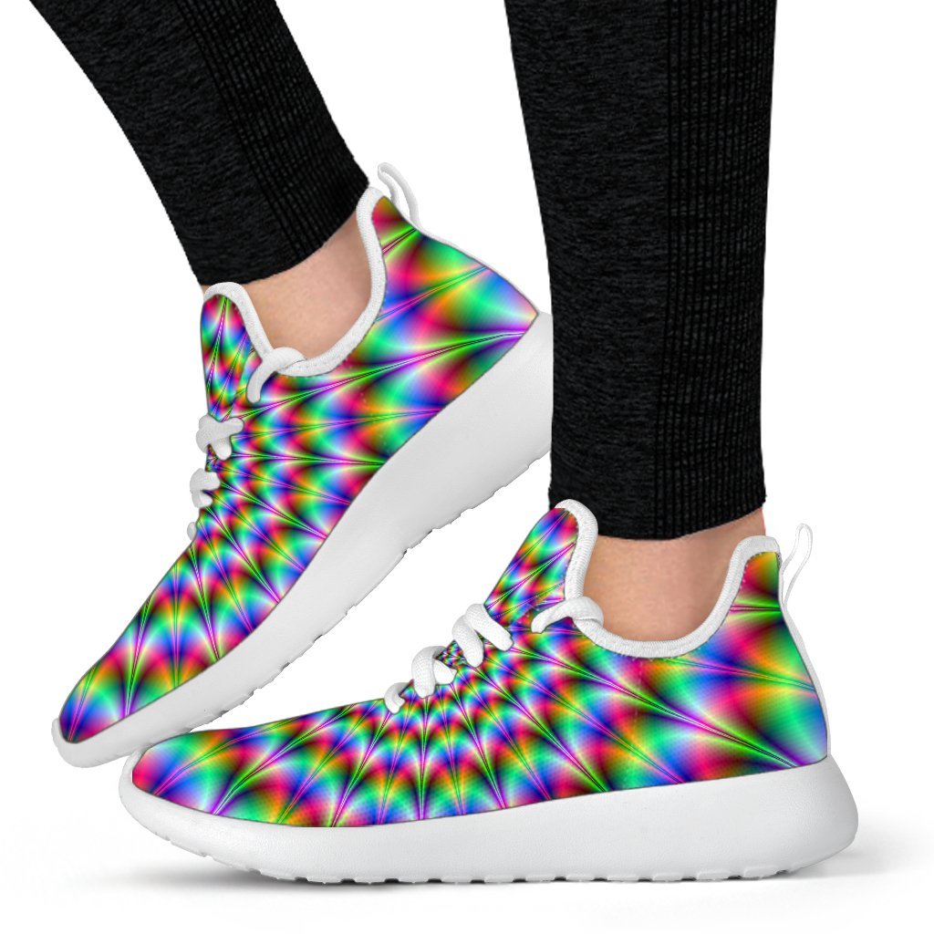 Spiky Psychedelic Optical Illusion Mesh Knit Shoes GearFrost