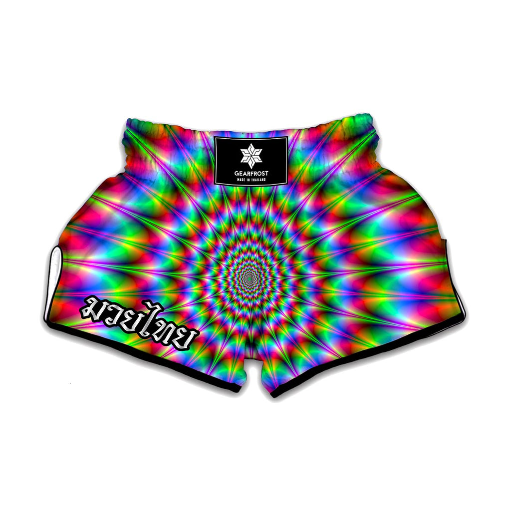 Spiky Psychedelic Optical Illusion Muay Thai Boxing Shorts