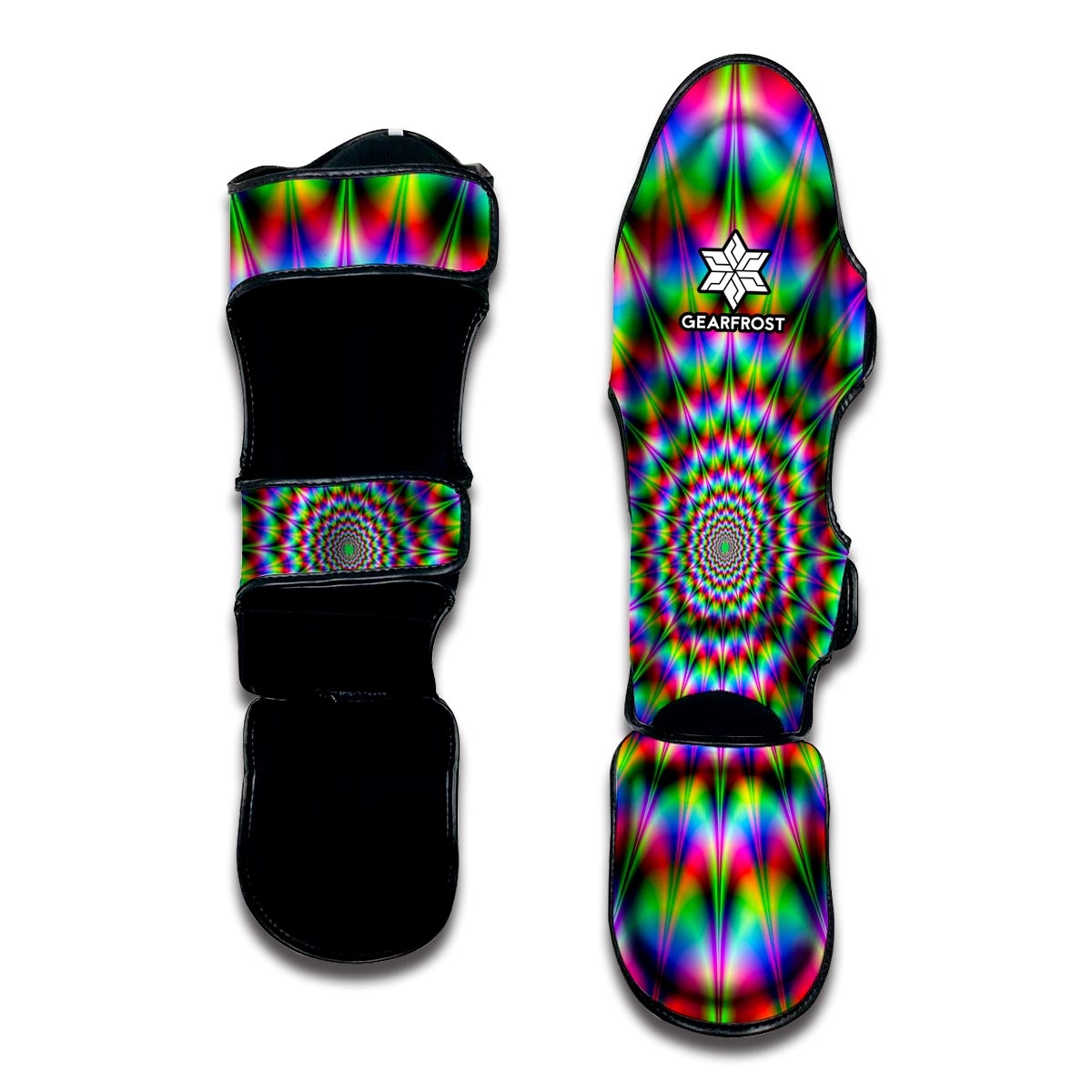 Spiky Psychedelic Optical Illusion Muay Thai Shin Guard