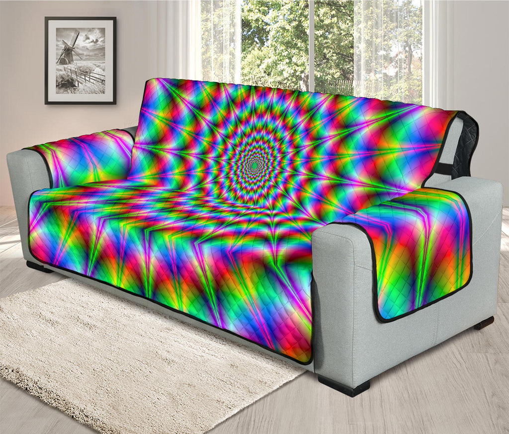 Spiky Psychedelic Optical Illusion Oversized Sofa Protector