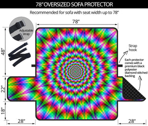 Spiky Psychedelic Optical Illusion Oversized Sofa Protector